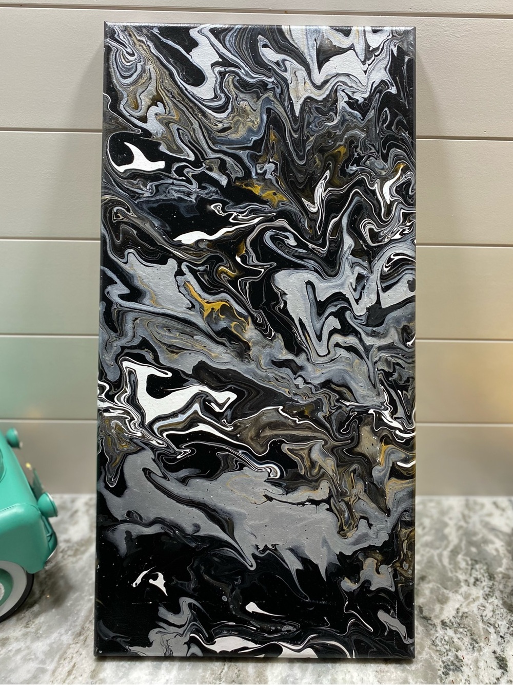 Abstract Black and Gray Canvas Art